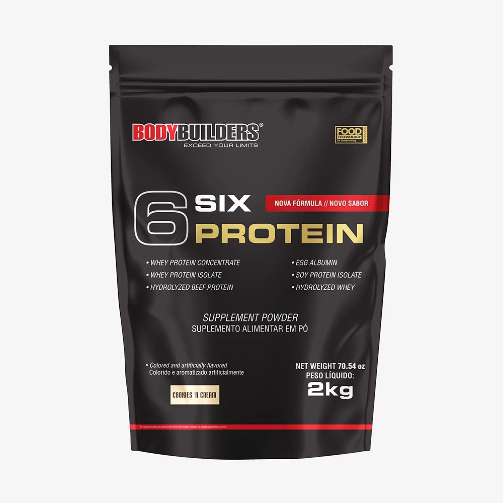 Whey Protein Concentrado 6 Six Protein 2kg Para Ganho de Massa Muscular Magra e Força Muscular – Bodybuilders
