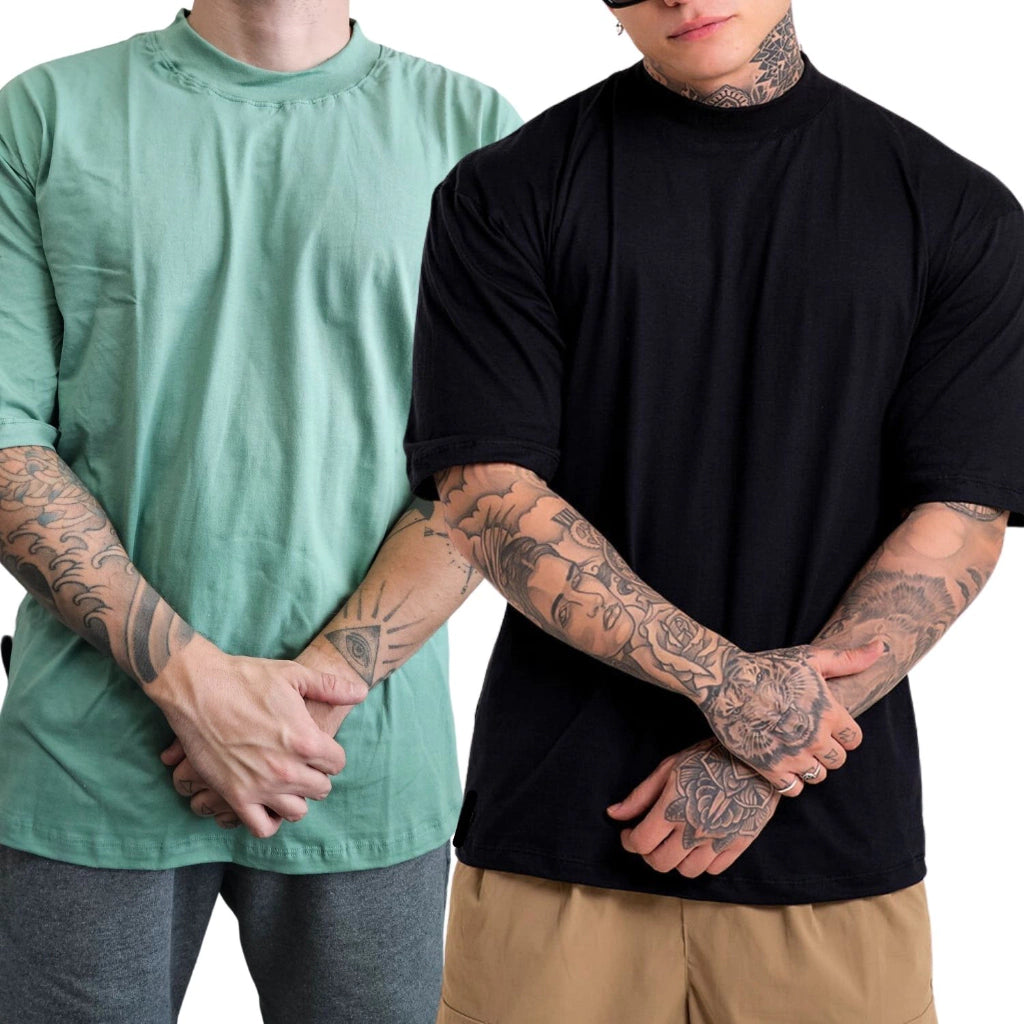 Kit 2 Camisetas Oversized Streetwear 100% Algodão