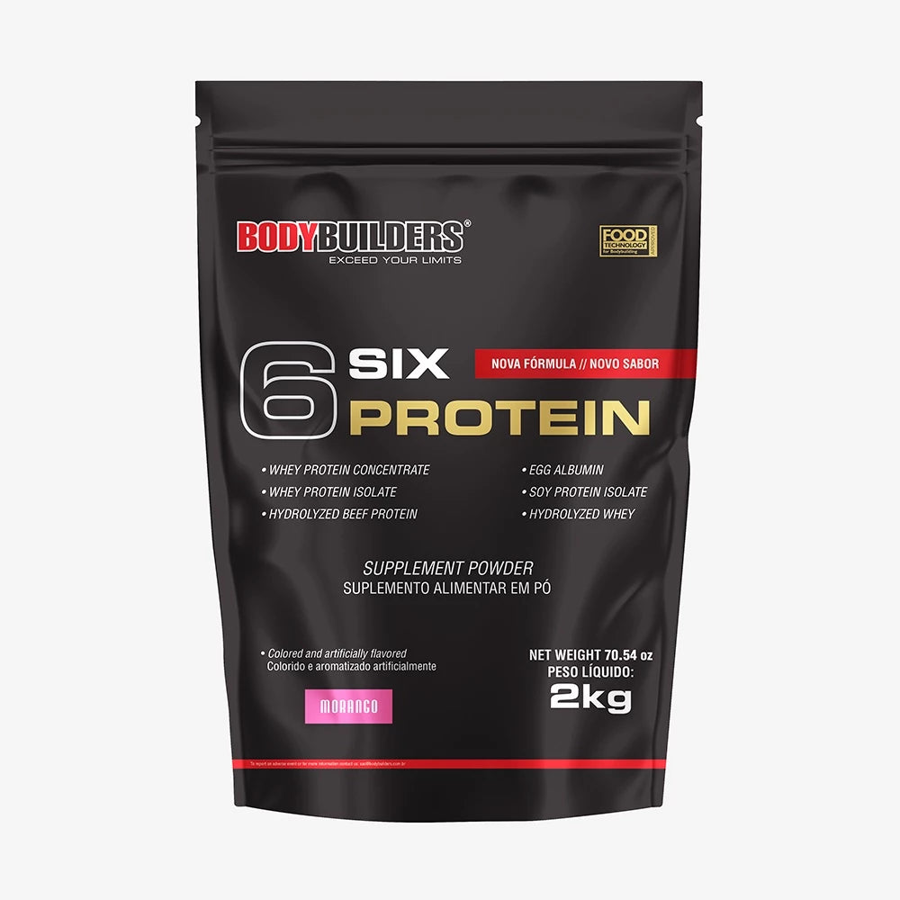 Whey Protein Concentrado 6 Six Protein 2kg Para Ganho de Massa Muscular Magra e Força Muscular – Bodybuilders