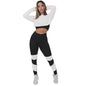 Conjunto Cropped de Tela e Calça Legging Cintura Alta