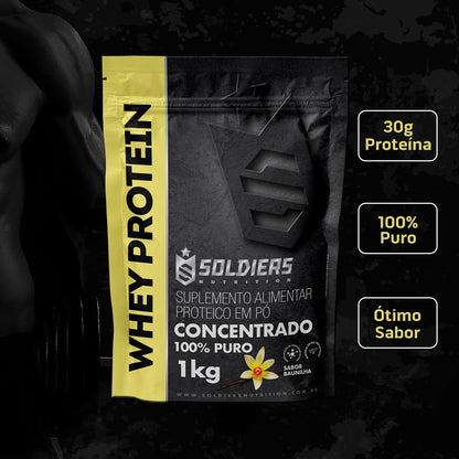 Whey Protein Concentrado 1kg - 100% Importado - Soldiers Nutrition