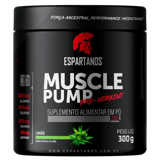 Pré Treino Muscle Pump Suplemento Pre Workout 300g - Espartanos