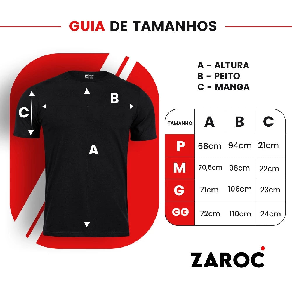 Kit 5 Camiseta ZAROC Manga Curta 100% Algodão