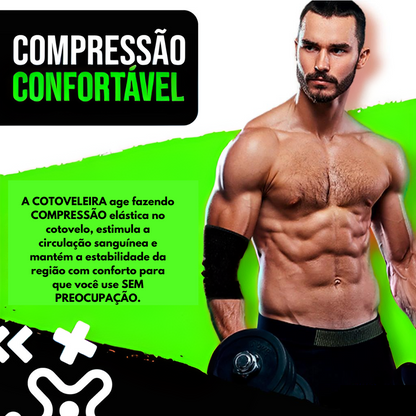 Par de Cotoveleiras De Compressão Ajustável Esporte Fit