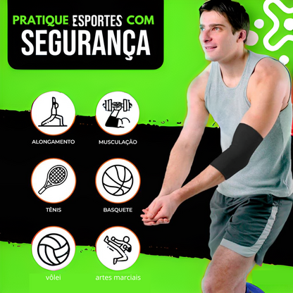 Par de Cotoveleiras De Compressão Ajustável Esporte Fit