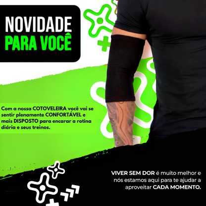 Par de Cotoveleiras De Compressão Ajustável Esporte Fit