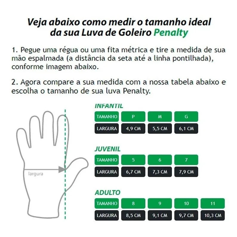 Luva de Goleiro Delta 1 X - Penalty Futebol Campo Adulto