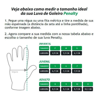 Luva de Goleiro Delta 1 X - Penalty Futebol Campo Adulto