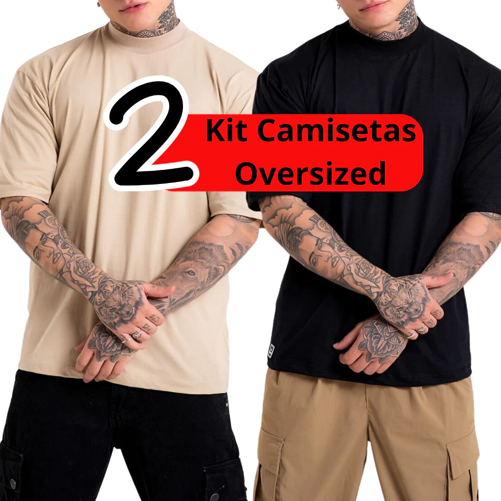 Kit 2 Camisetas  Oversized Streetwear 100% Algodão