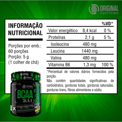 Suplemento em pó Bcaa Powder 300G Original Nutrition - Limão