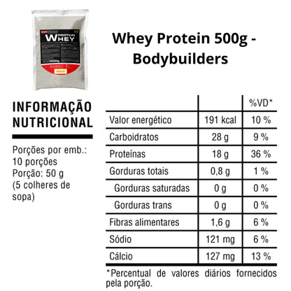 Kit Whey Protein Concentrado em Blend Proteico 500g + BCAA 4,5 100g + Power Creatina 100g + Coqueteleira - Aumento de Massa Muscular - Bodybuilders