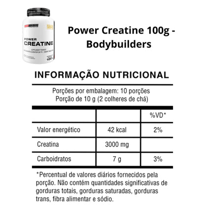 Kit Whey Protein Concentrado em Blend Proteico 500g + BCAA 4,5 100g + Power Creatina 100g + Coqueteleira - Aumento de Massa Muscular - Bodybuilders