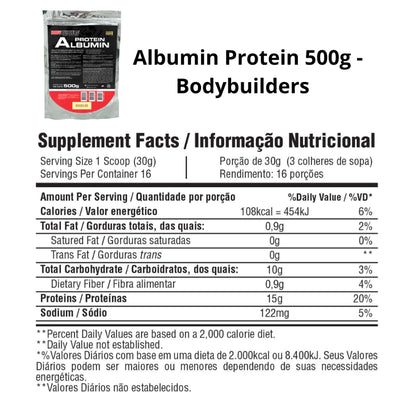 Proteína do Ovo Albumina Protein 500g - Bodybuilders