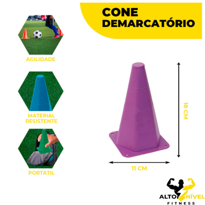 Kit Treino Funcional Agilidade Escada 7 Degraus + 05 Cones + 05 Chapéus Chinês