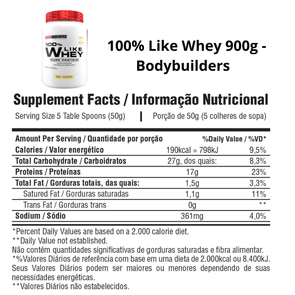 Whey Pure Protein 900g - Proteína do Soro do Leite - Bodybuilders