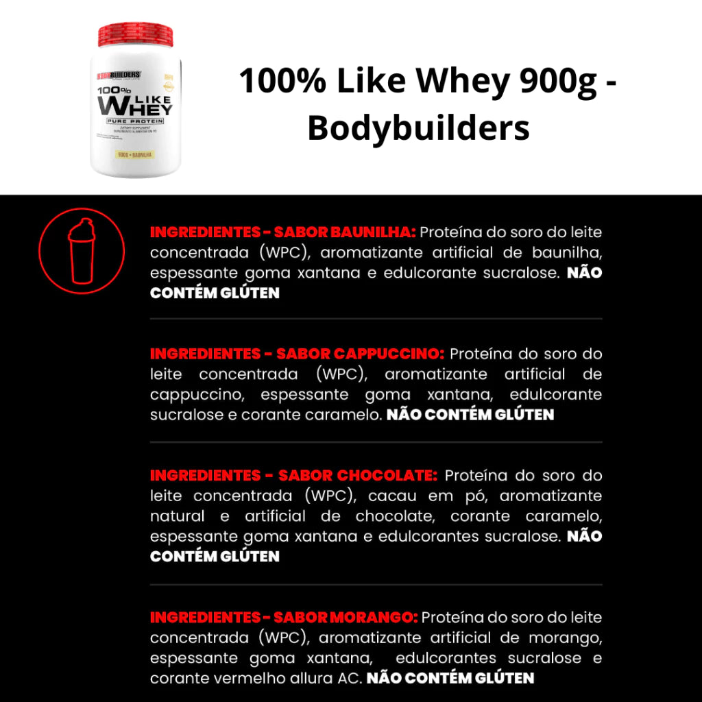 Whey Pure Protein 900g - Proteína do Soro do Leite - Bodybuilders