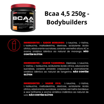 Bcaa 4.5 Powder em Pó 250g -  Aminoácidos de Cadeia Ramificada - Bodybuilders