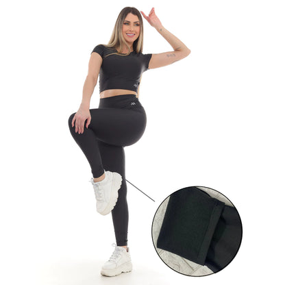 Conjunto fitnes academia felpado flanelado