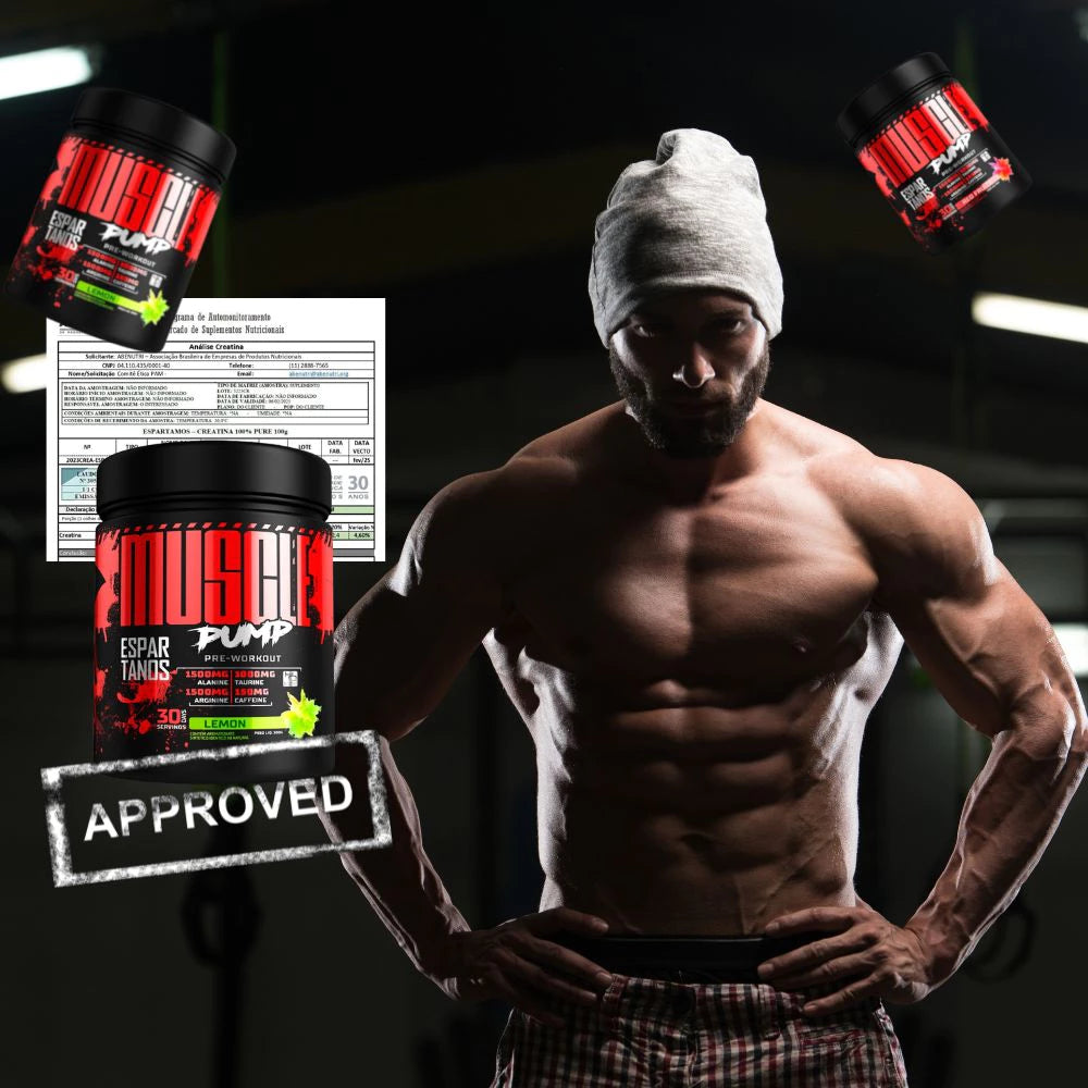 Pré Treino Muscle Pump Suplemento Pre Workout 300g - Espartanos