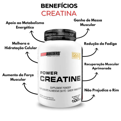 Kit Whey Protein Concentrado em Blend Proteico 500g + 2x  Power Creatina 100g + Coqueteleira - Aumento de Massa Muscular - Bodybuilders