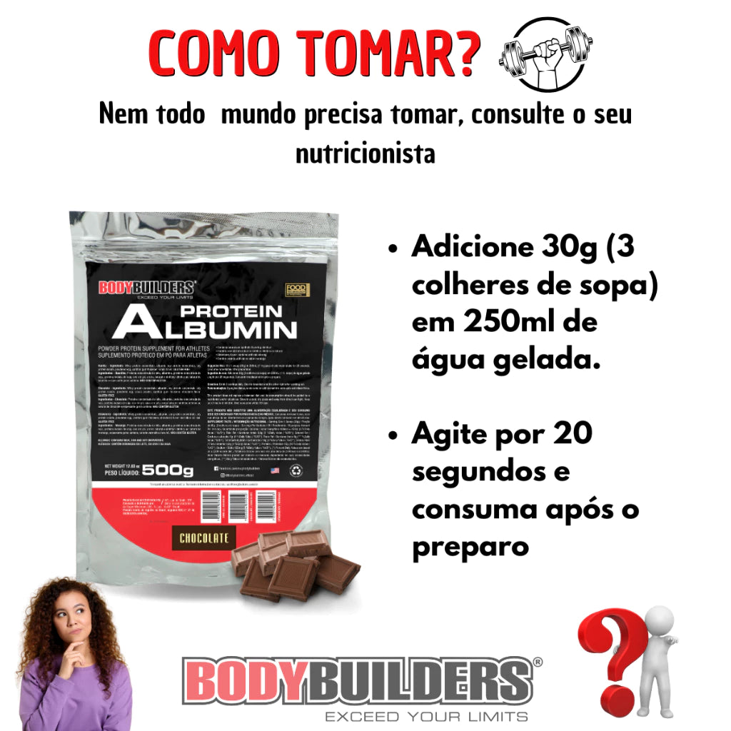 Proteína do Ovo Albumina Protein 500g - Bodybuilders