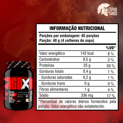 Whey Protein Isolado ISO X 100% Pure Isolate 1800g - Espartanos