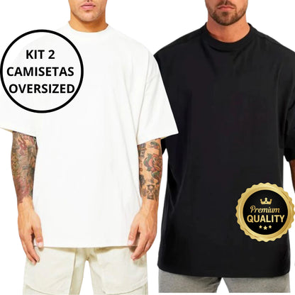 Kit 2 Camisetas  Oversized Streetwear 100% Algodão