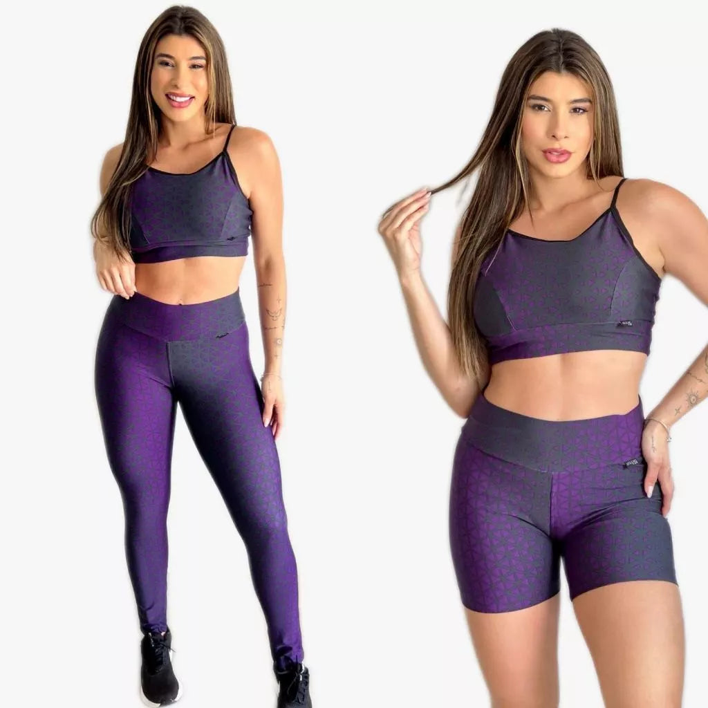 Conjunto Academia 3 Peças (Top ,Legging e Short) Legging Store