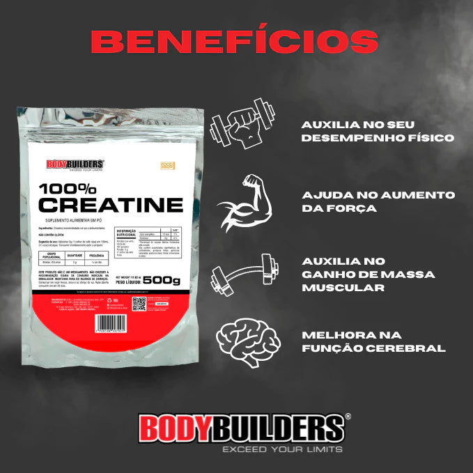 Creatina 100% Pura Monohidratada Importada 500G Bodybuilders