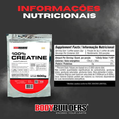 Creatina 100% Pura Monohidratada Importada 500G Bodybuilders