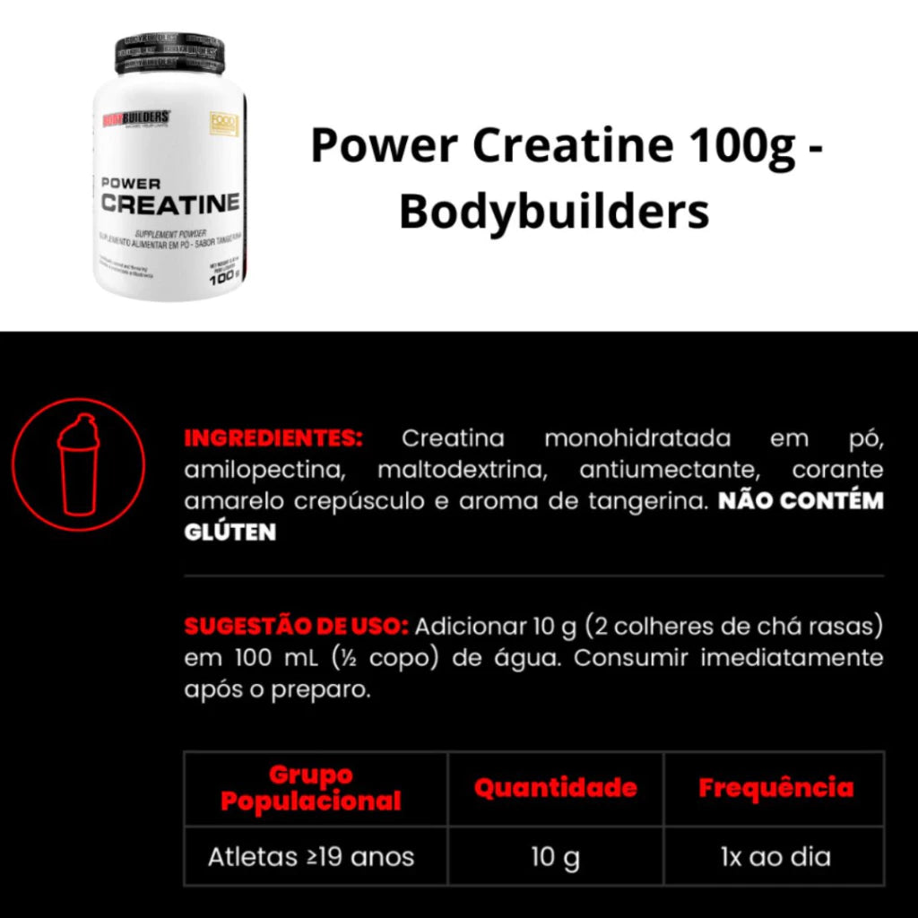 Kit Whey Protein Concentrado em Blend Proteico 500g + 2x  Power Creatina 100g + Coqueteleira - Aumento de Massa Muscular - Bodybuilders