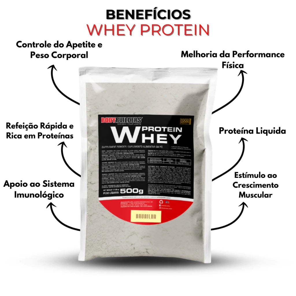 Kit Whey Protein Concentrado em Blend Proteico 500g + 2x  Power Creatina 100g + Coqueteleira - Aumento de Massa Muscular - Bodybuilders