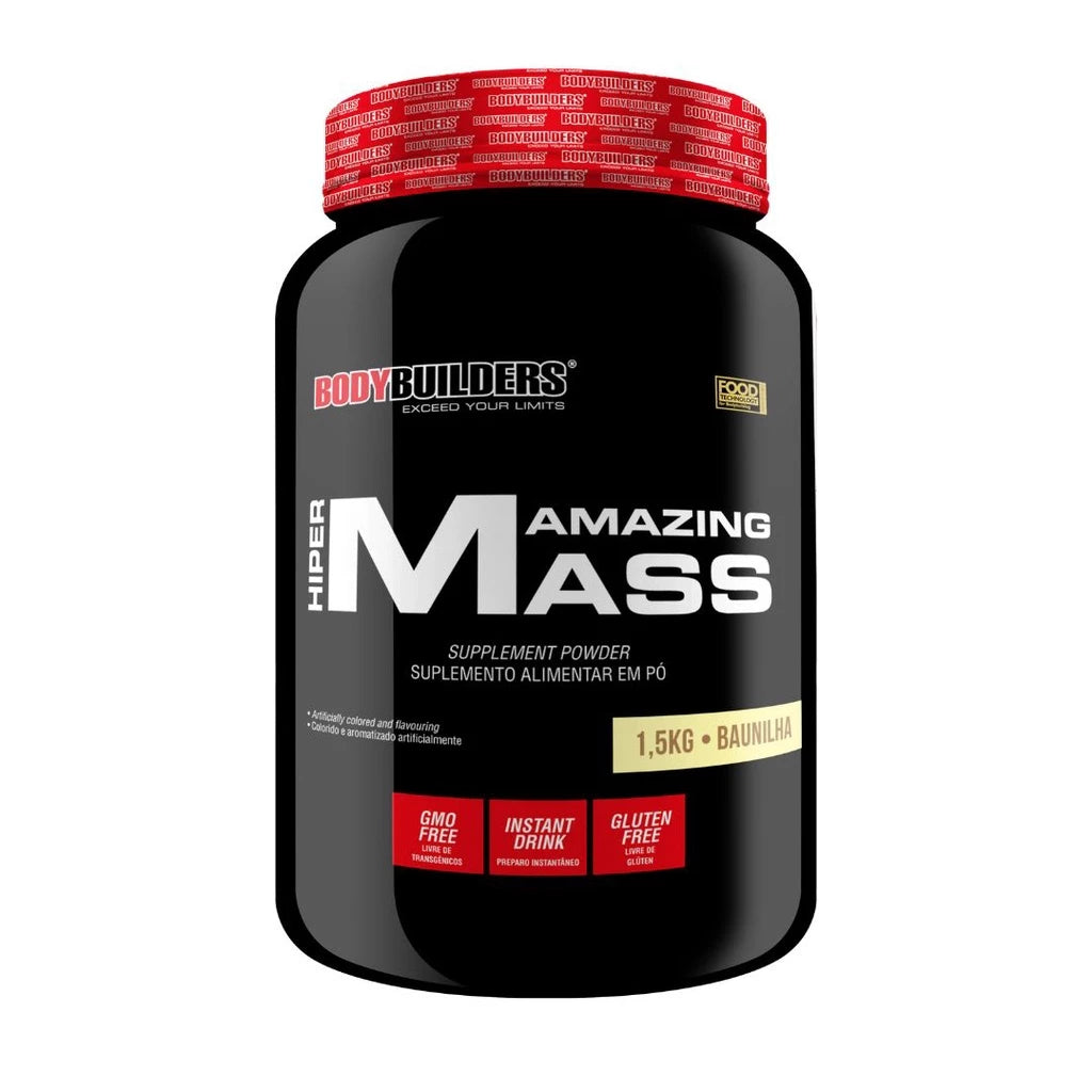 Hipercalórico Hiper Amazing Mass 1,5 kg  - Ganho de massa muscular – Bodybuilders