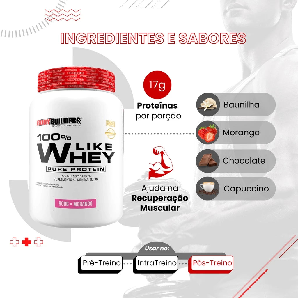 Whey Pure Protein 900g - Proteína do Soro do Leite - Bodybuilders