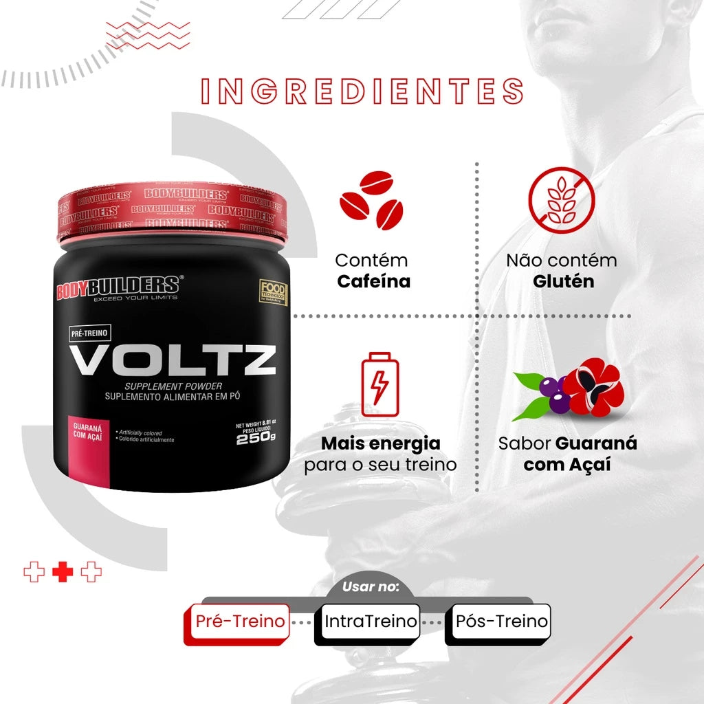 Pré-Treino Voltz 250g – Suplemento Para Ampliar os Níveis de Energia e Aumentar o Foco - Bodybuilders