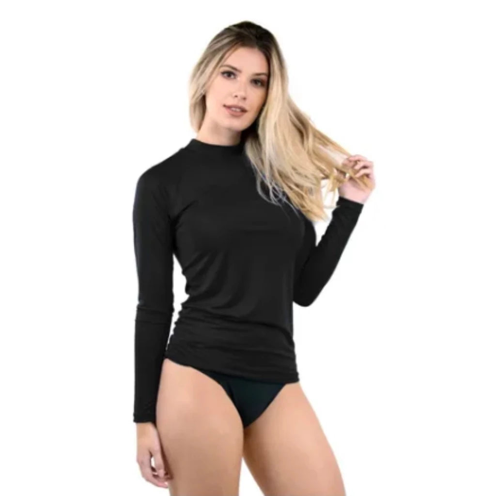 Camisa Feminina Proteção Solar Uv+50 Camiseta Segunda Pele Térmica Blusa