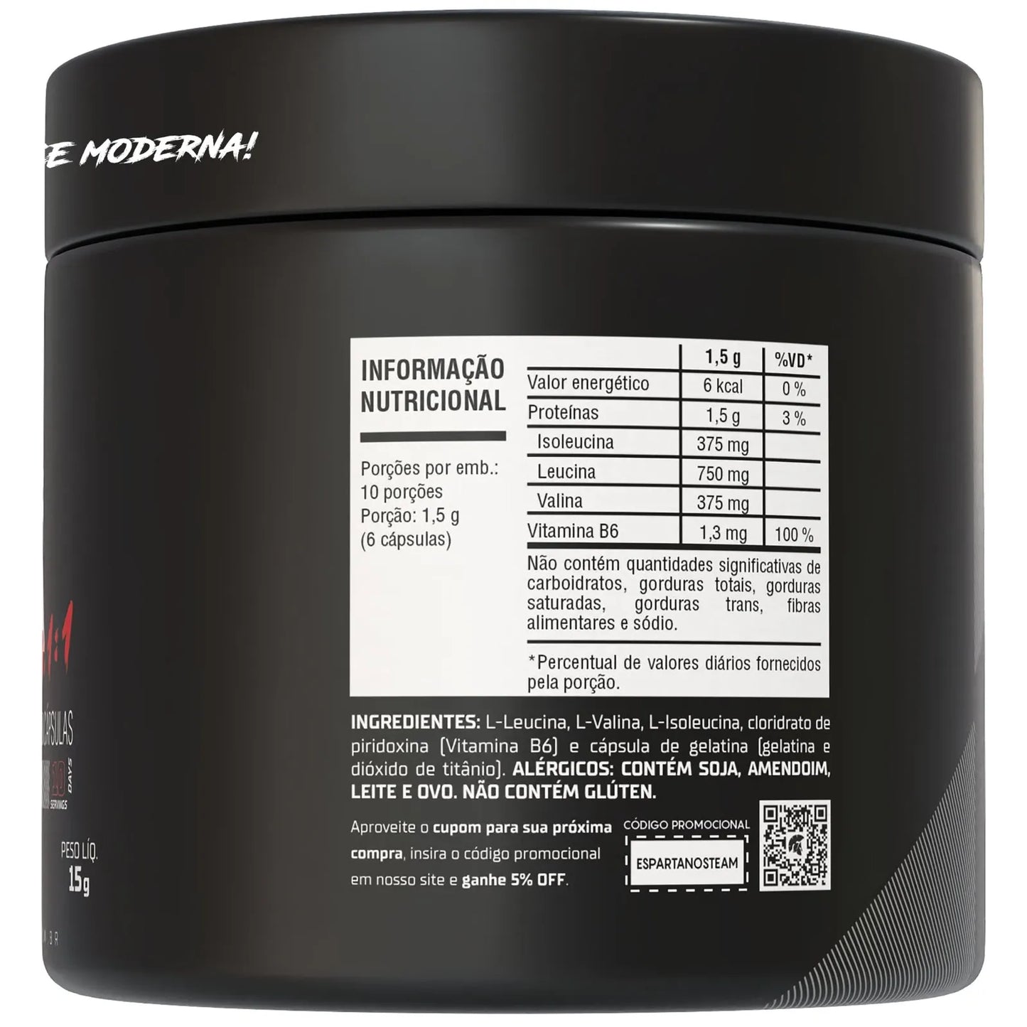 Suplemento Bcaa 3:1:1 60 Cápsulas - Espartanos Nutrition